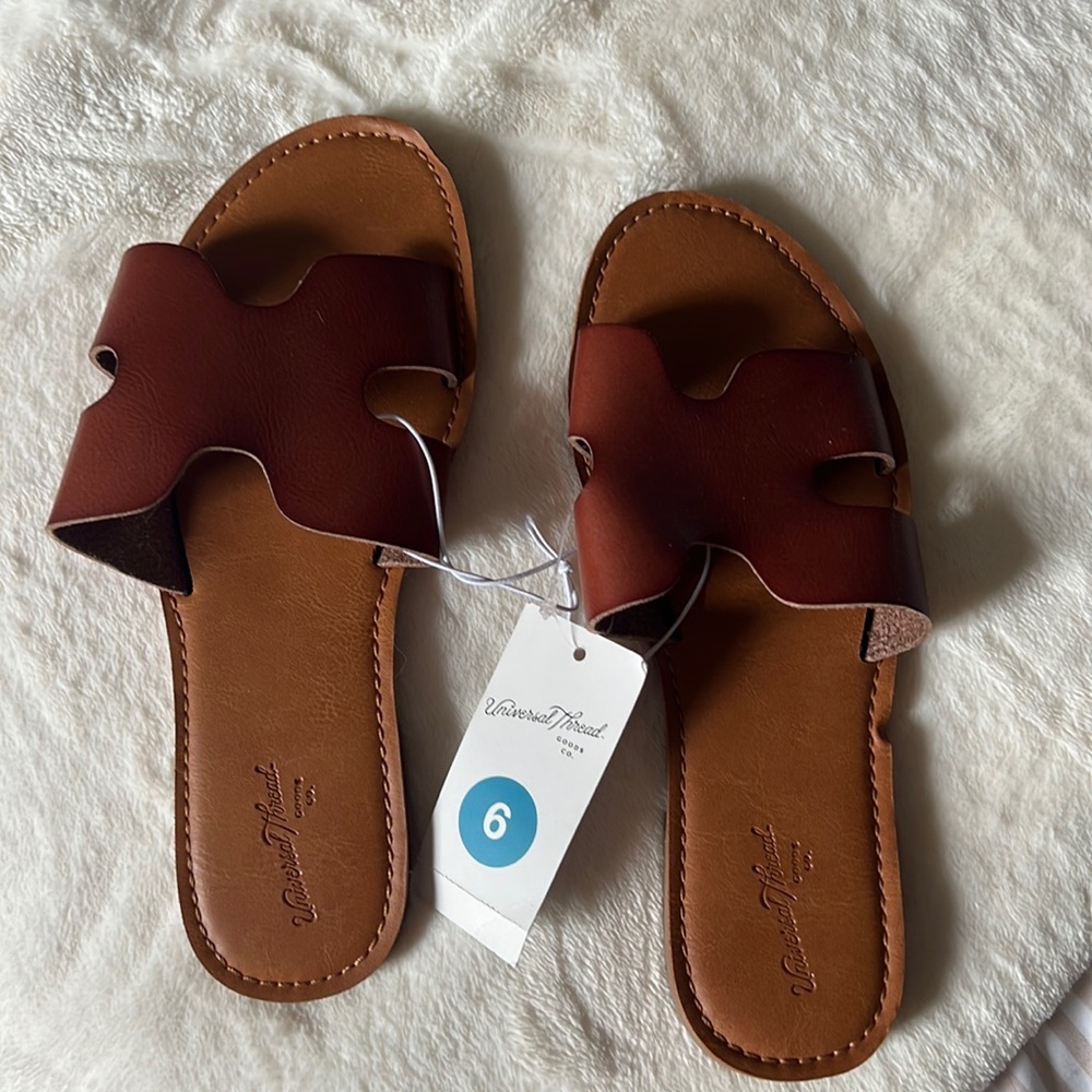 Universal Thread Brown Leather Sandals